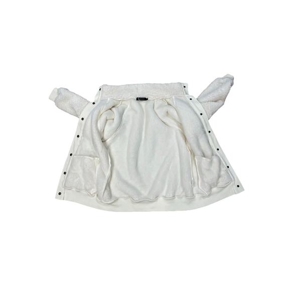 Merokeety Fuzzy Fleece Cardigan Jacket Cream/Off White Color Sz Small Soft Cozy - Picture 3 of 12